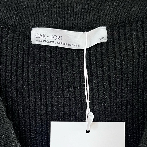 NWT Oak + Fort Button Down Vest Cardigan Black S - Picture 6 of 15